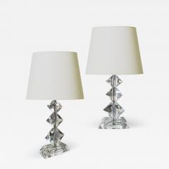 Pair of Tall German Cut Crystal Table Lamps - 2832808