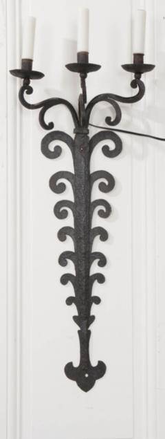 Pair of Tall Late 18th Century European Iron Sconces - 1450292