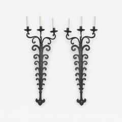 Pair of Tall Late 18th Century European Iron Sconces - 1451750