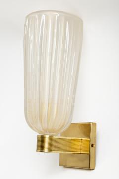 Pair of Tall Murano Blown Gold Round Wall Lights Contemporary 2 Sets Available - 4334058