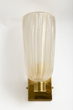 Pair of Tall Murano Blown Gold Round Wall Lights Contemporary 2 Sets Available - 4334061
