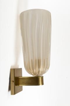 Pair of Tall Murano Blown Gold Round Wall Lights Contemporary 2 Sets Available - 4334075