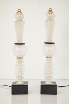 Pair of Tall Murano Glass Table Lamps - 4386496