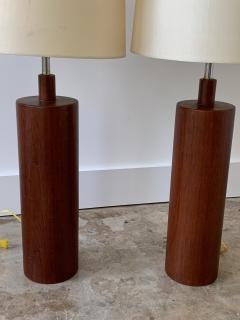 Pair of Teak Table Lamps - 2683850