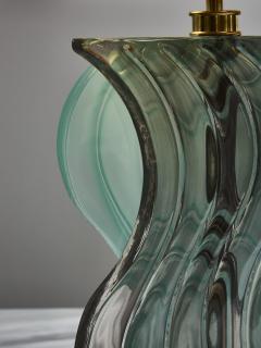 Pair of Teal and Grey Murano Glass Table Lamps - 1945443