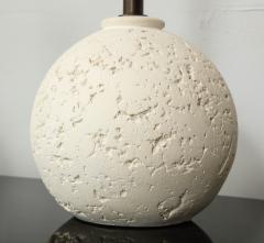 Pair of Textured Custom Circular Plaster Lamps - 1094710