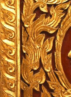 Pair of Thai Painted and Carved Door Panels - 4635153