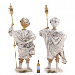 Pair of Theatrical Papier M ch Figural Lamp Bearers Continental late 20th C  - 4576269