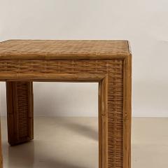 Pair of Thick Custom Made Rattan and Wicker End Tables - 3682874