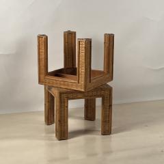 Pair of Thick Custom Made Rattan and Wicker End Tables - 3682880