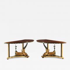 Pair of Thomas Morgan Winged Dolphin Console Table - 3467546