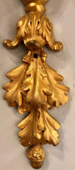 Pair of Three Arm Bronze Wall Sconces French Louis XVI Style Bronze Dore - 2975736