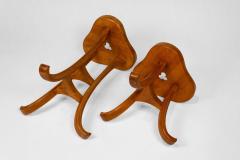 Pair of Three Legged Trefoil Design Stools in the Style of Adolf Loos - 2915293