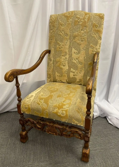 Pair of Throne Chairs Fauteuils in Louis XIV Fashion Fine Upholstery - 2488943