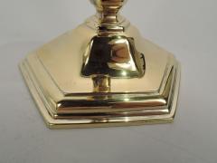 Pair of Tiffany Edwardian Georgian Gilt Sterling Silver Candlesticks - 3753464