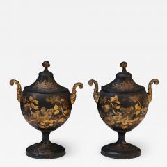 Pair of Tole Chestnut Urns - 1380102
