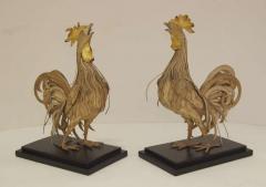Pair of Tole Roosters with Gilt Detail - 1813312