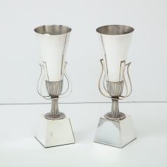 Pair of Tommy Parzinger silverplated urn lamps - 1352605