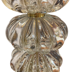 Pair of Transparent Murano Glass Spherical Lamps - 4025688