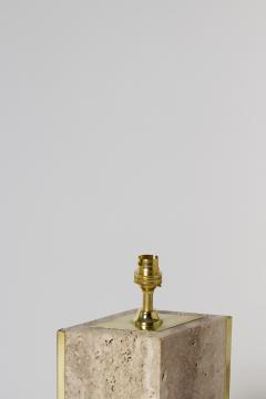 Pair of Travertine and Brass Marine Table Lamps by Dorian Caffot de Fawes - 1529644