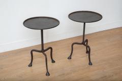 Pair of Tripod Hand Forged Hoof Feet Side Tables in Stock - 2831858