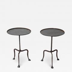 Pair of Tripod Hand Forged Hoof Feet Side Tables in Stock - 2838742