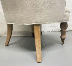 Pair of Tufted Cerused Lounge Slipper Chairs - 2525882