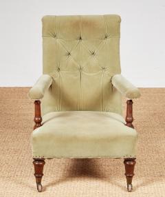 Pair of Tufted High Back Open Armchairs - 4442657