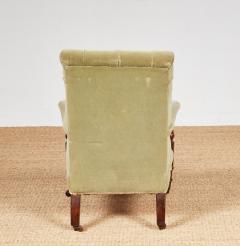 Pair of Tufted High Back Open Armchairs - 4442664