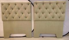 Pair of Tufted Linen Twin Headboards - 1469886