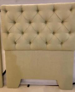 Pair of Tufted Linen Twin Headboards - 1469888