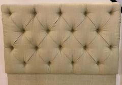 Pair of Tufted Linen Twin Headboards - 1469891