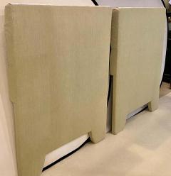 Pair of Tufted Linen Twin Headboards - 1469897