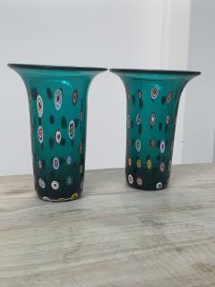 Pair of Turquoise Murano Glass Vases - 2684557