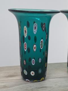 Pair of Turquoise Murano Glass Vases - 2684559