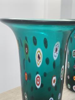 Pair of Turquoise Murano Glass Vases - 2684562