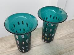 Pair of Turquoise Murano Glass Vases - 2684564