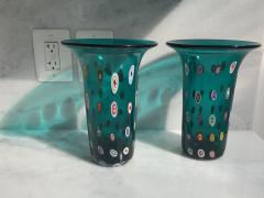 Pair of Turquoise Murano Glass Vases - 2684566