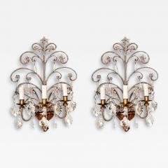Pair of Tuscan 3 Lite Rococo Style Wall Sconces - 4208172