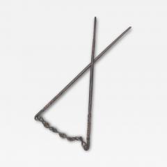Pair of Twisted Iron Coal Chopsticks - 4168137
