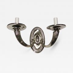 Pair of Two Branch Silvered Metal Sconces - 1551178