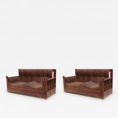 Pair of Two Seater Sofas by Mario Ceroli for Poltronova - 2002426