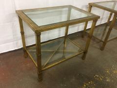 Pair of Two Tier 70s Coffee Table in Gilt Wrought Iron - 420495