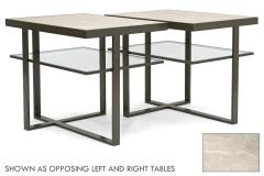 Pair of Two Tiered Asymmetrical Tables - 3894054