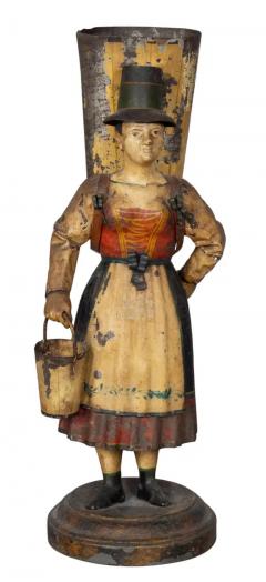 Pair of Tyrolean Tole Figural Vases - 4131135