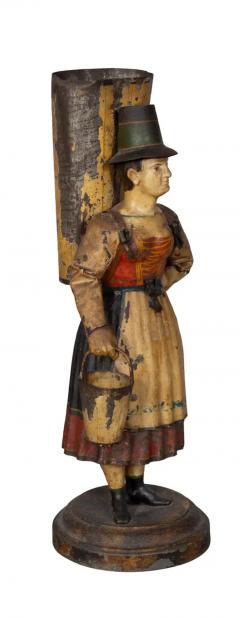 Pair of Tyrolean Tole Figural Vases - 4131145