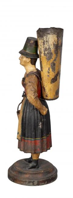 Pair of Tyrolean Tole Figural Vases - 4131163