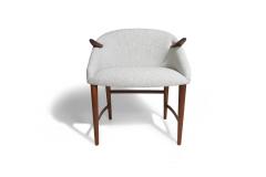 Pair of Unique Early Scandinavian Lounge Chairs with Sculptural Mahogany Arms - 3988015