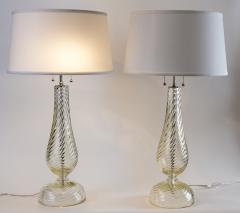 Pair of Unique Modern Murano Swirl Lamps Contemporary - 3196982