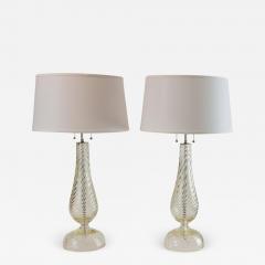 Pair of Unique Modern Murano Swirl Lamps Contemporary - 3202516